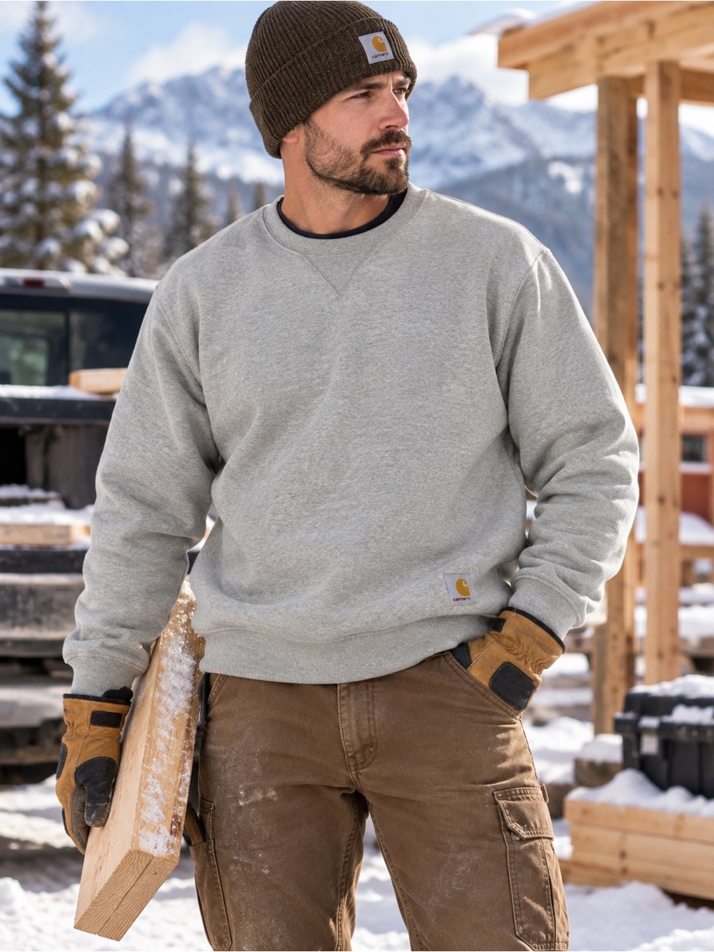 Carhartt Men's XL Loose Fit Crewneck
Sweatshirt Heather Gray Workwear